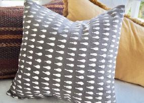 Malawi Cushion Range: Mud Boho Cushion Cover in Raindrop Design