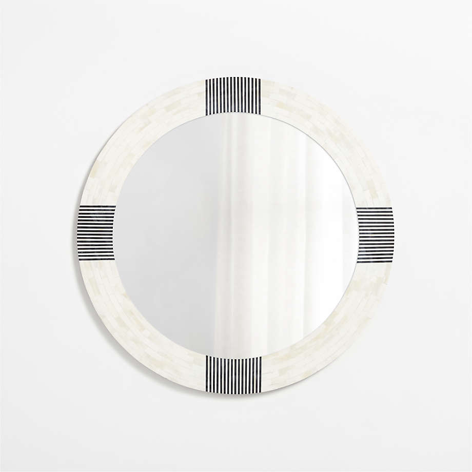 Roma Bone Round Wall Mirror