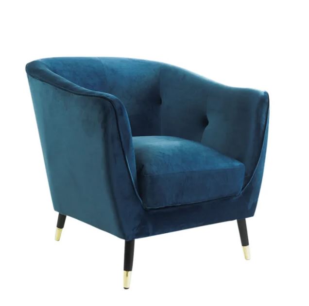 Marple Tub Chair in Sapphire Velvet