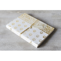 Leather A4 Journal  in White & Gold