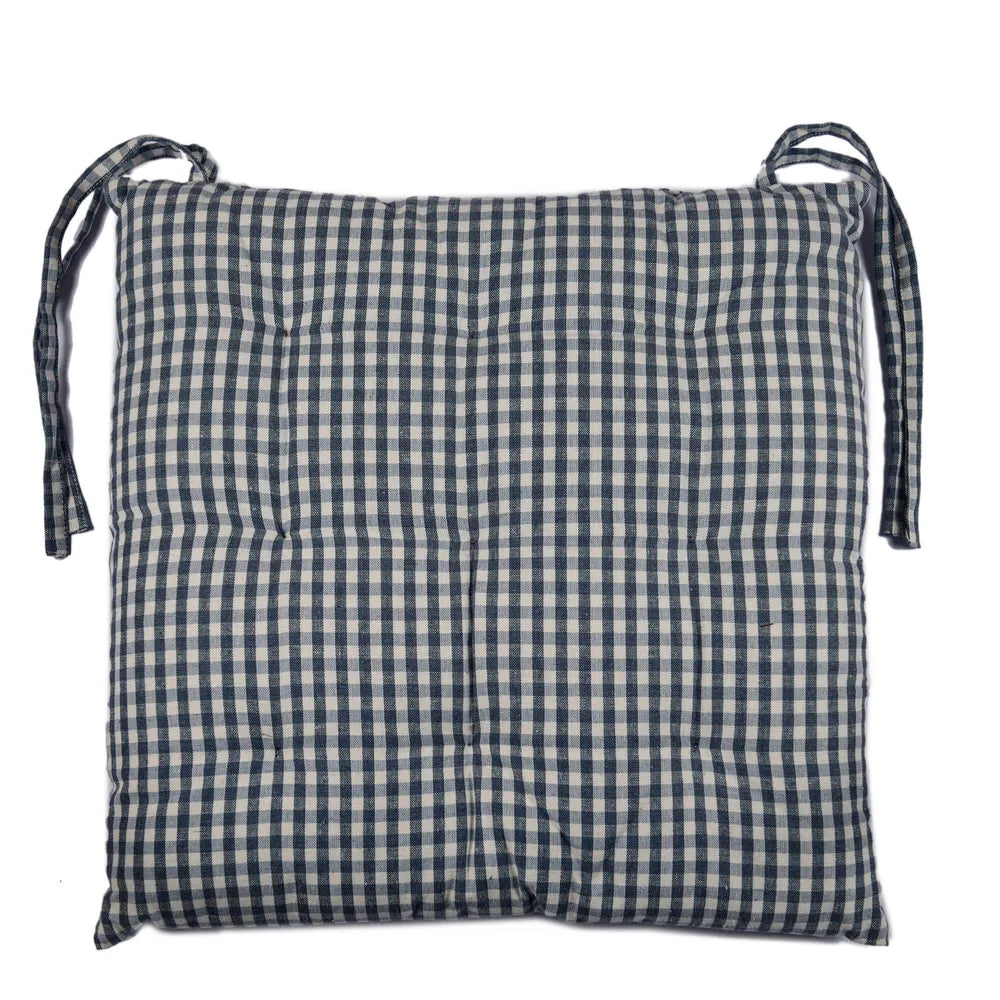 Gingham Seat Pad in Blue