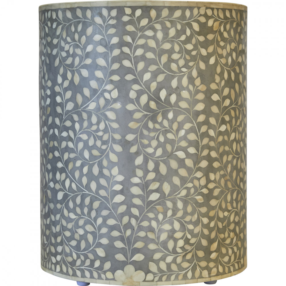 Bone Inlay Floral Side Table