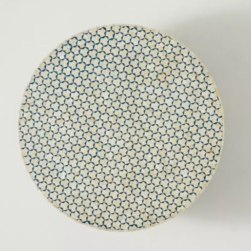 Bone Inlay Egypt Coffee Table in Teal