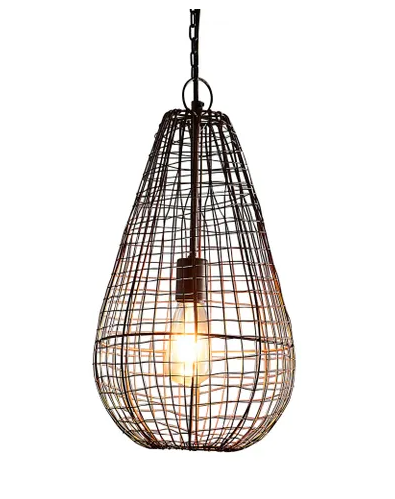 Wire Weave Tear Shaped Cray Pot Pendant