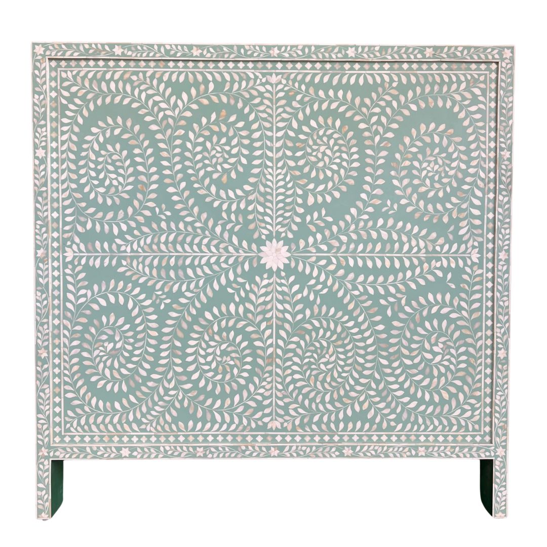 Bone Inlay Square Bedhead in Sage