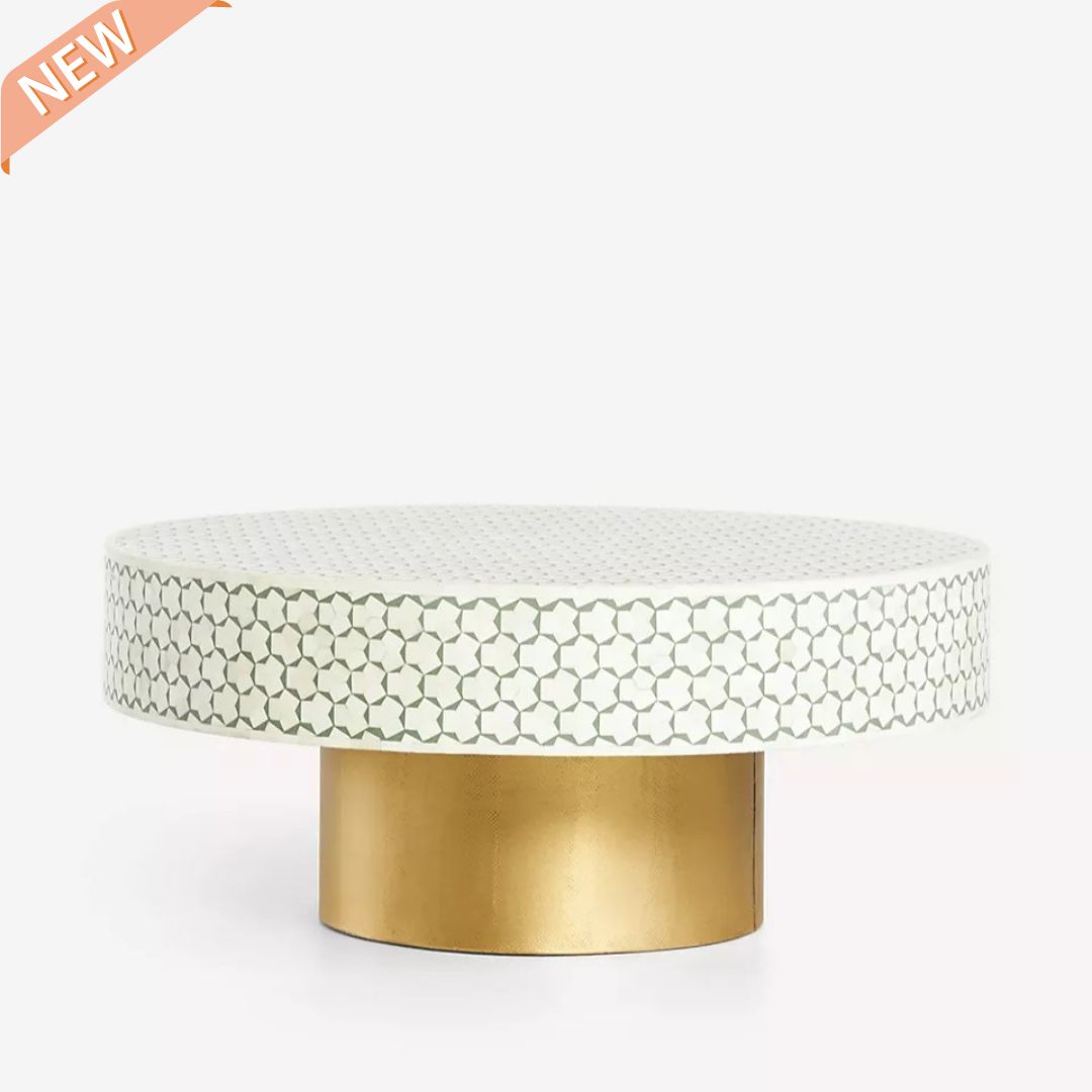 Bone Inlay Egypt Coffee Table in Moss
