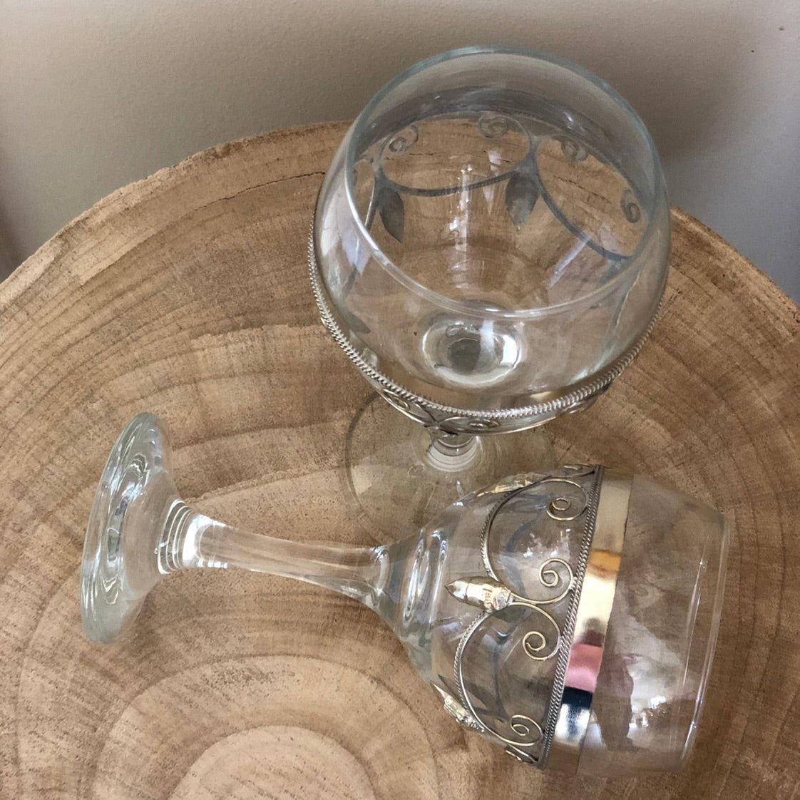 Moroccan Wine Glasses with Silver Embellishment - Set of 6