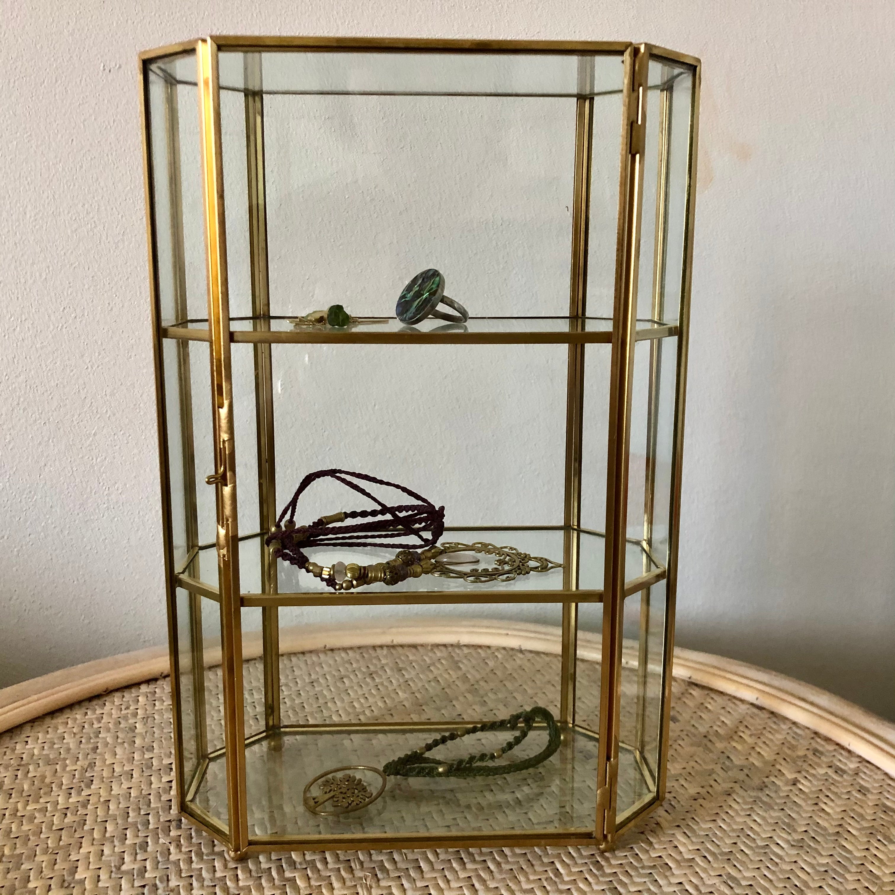 Brass & Glass Display Case
