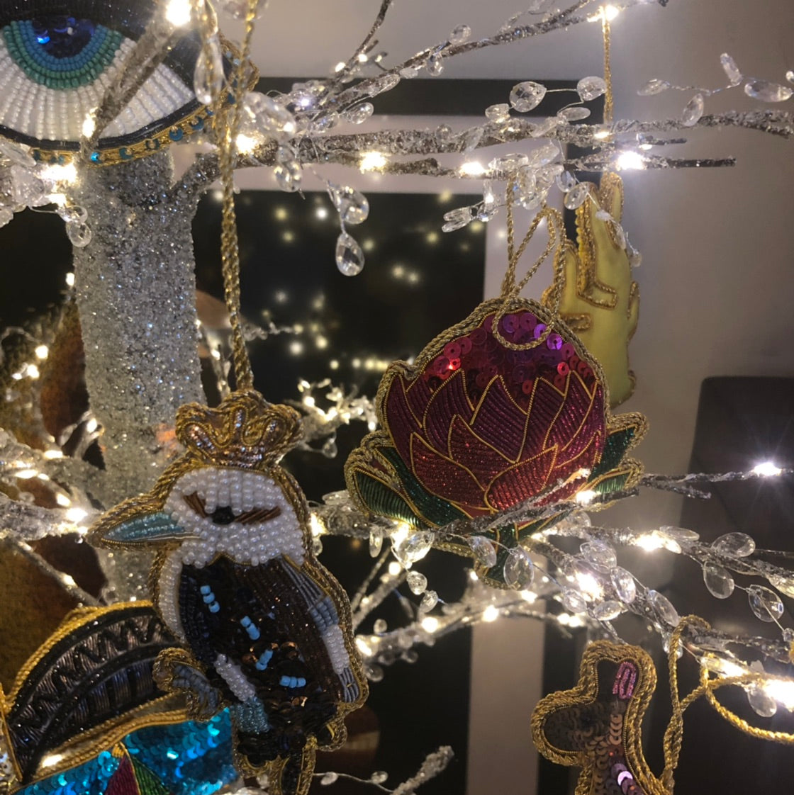 Waratah Sequin Hanging Decoration