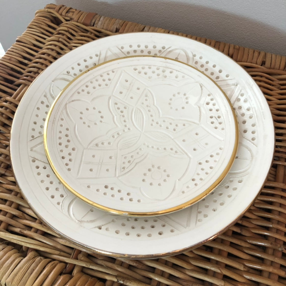Genuine Rabat Safi Set - Large Plate, Small Plate & Bowl in White