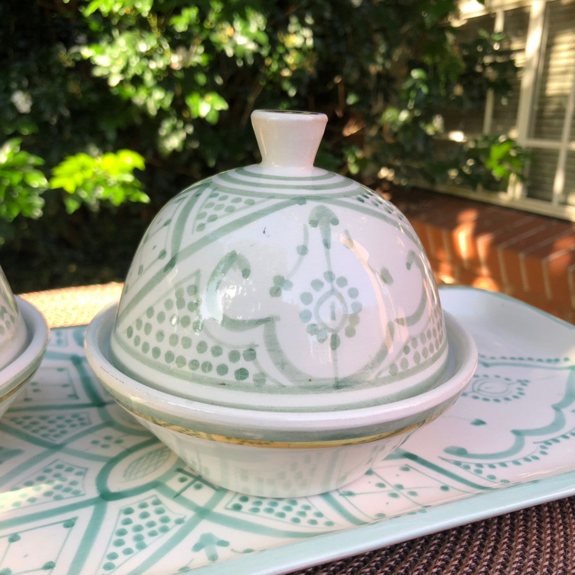 Safi Lidded Bowl in Mint