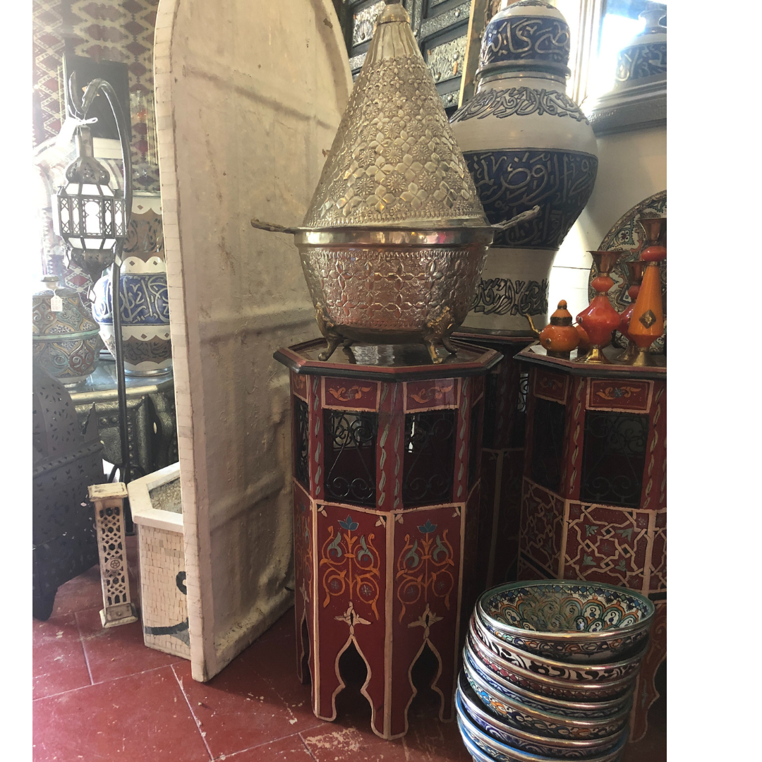 Handpainted Moroccan Octagonal Side Table