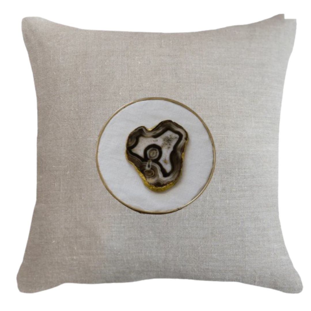 Agate Slice Linen Cushion