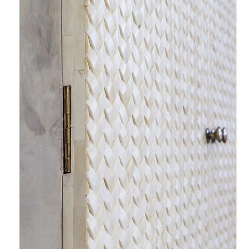 Bone Inlay 3 Drawer Chest in Floral/White