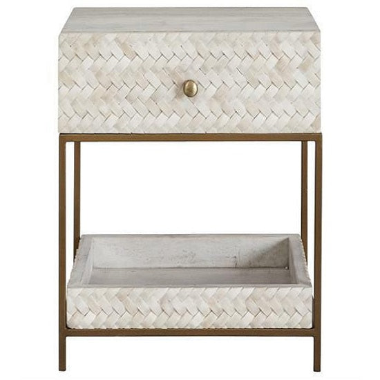 Mother of Pearl 3 Drawer Chest in Floral/Grey
