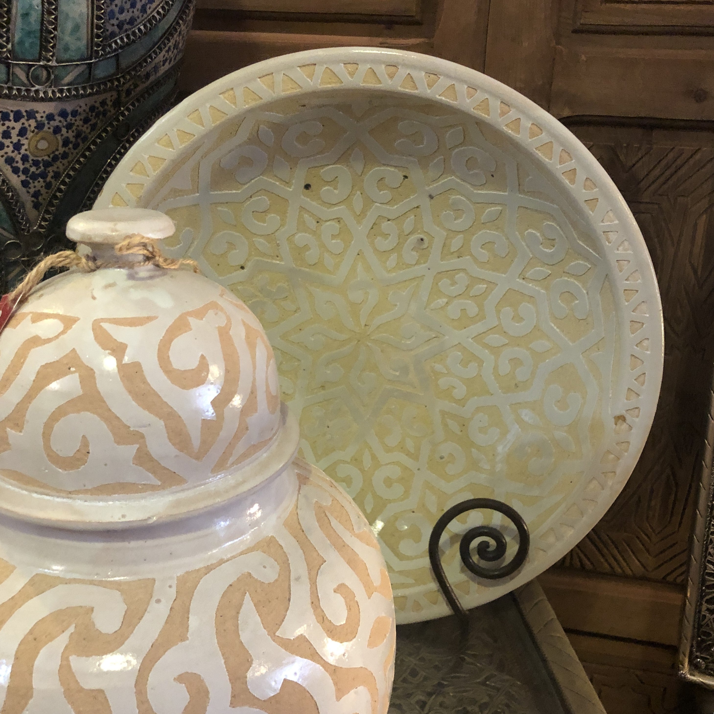 Handcarved Moroccan Ginger Jar