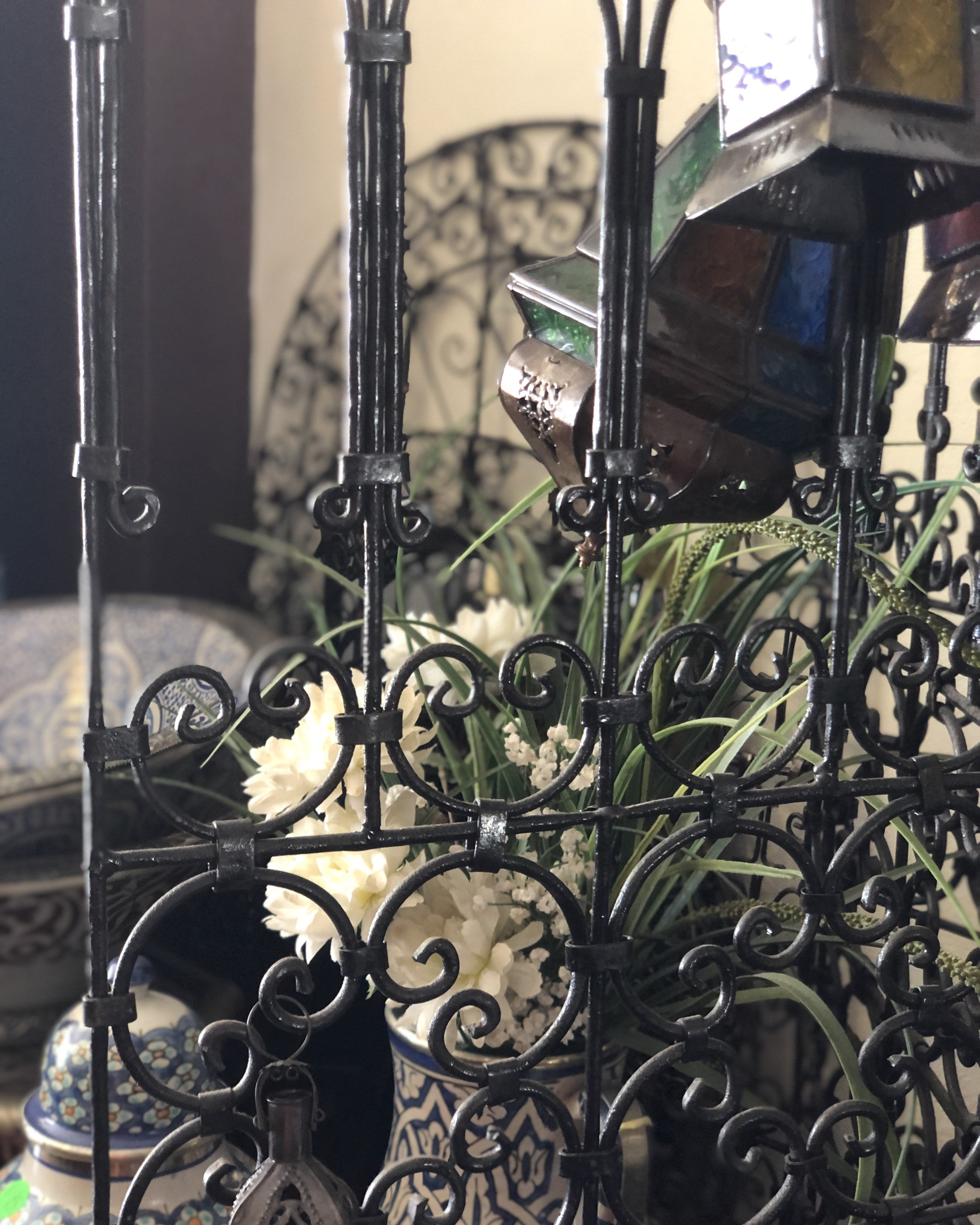 Tunisian Ironwork 3 Panel Screen