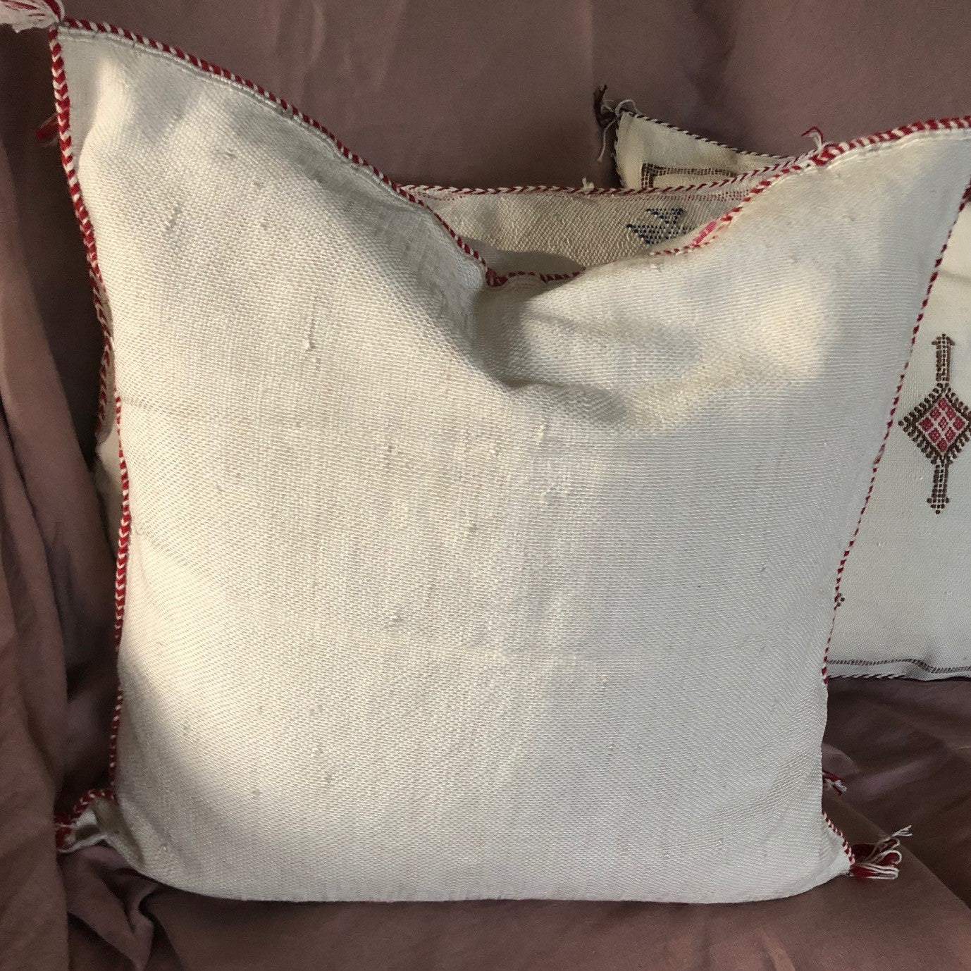 Genuine Moroccan Cactus Silk Pillow in Ivory II