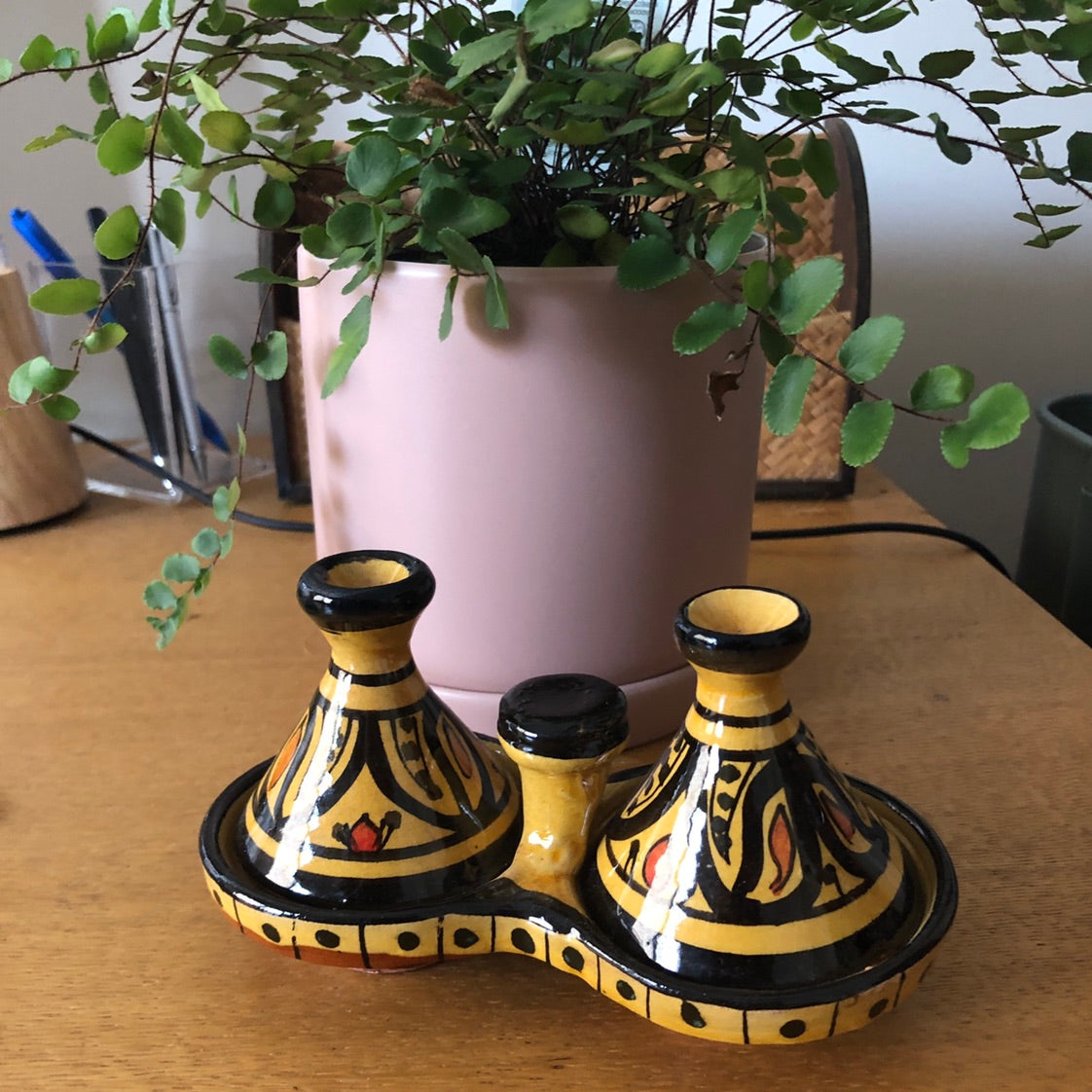 Moorish Fez Mini Dual Tagine in Yellow
