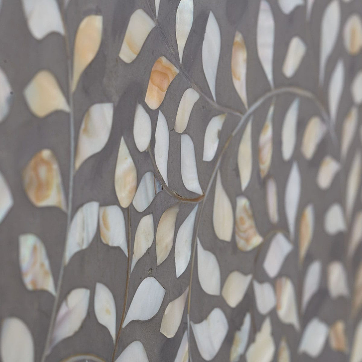 Mother of Pearl Inlay Moghul Bedhead in Grey (Queen Size)