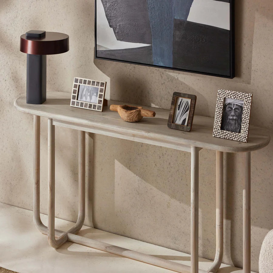 Udai Bleached Wood Candleholder