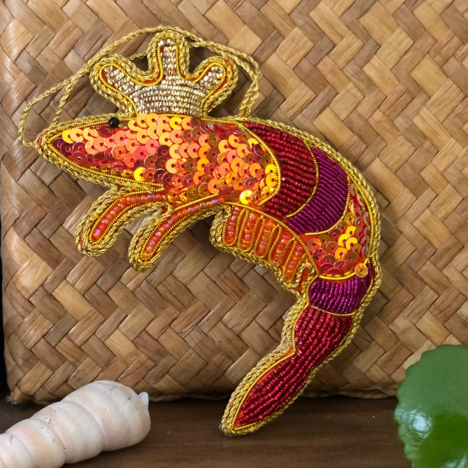 King Prawn Sequin Hanging Decoration