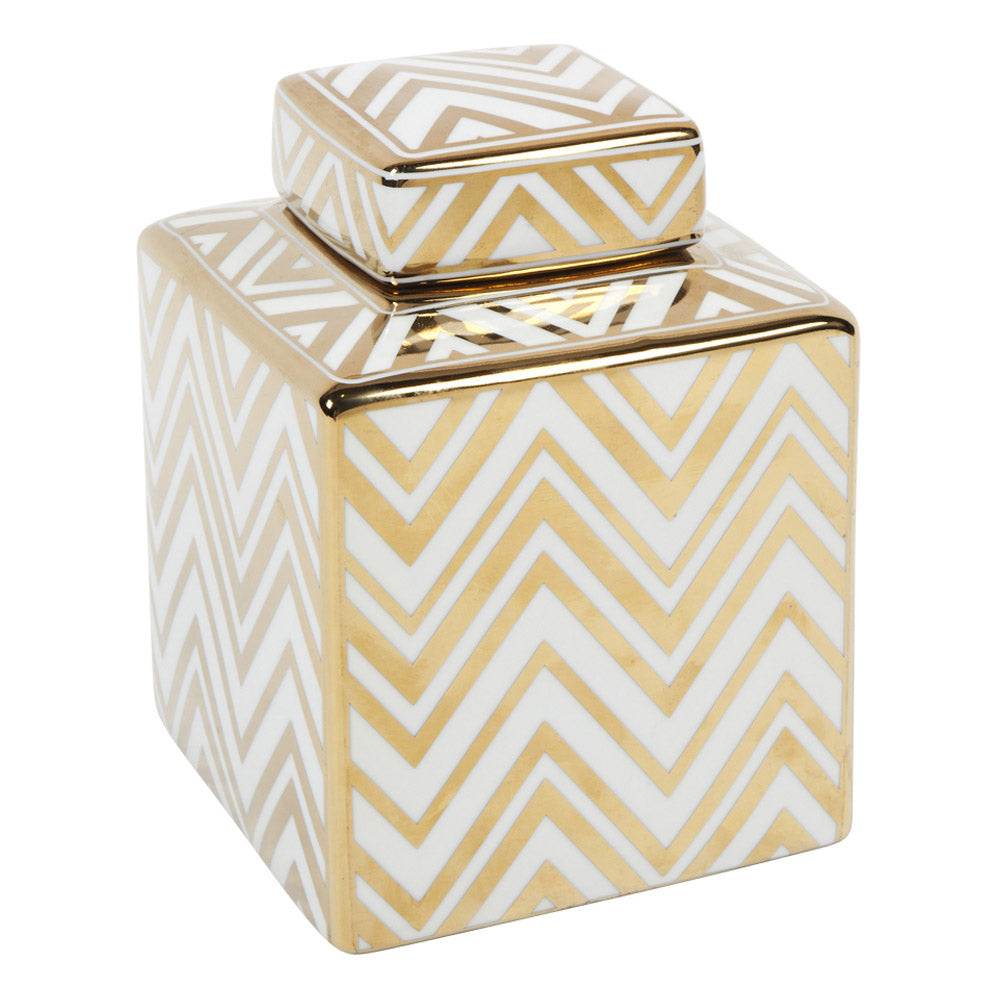 Chevron Temple Jar