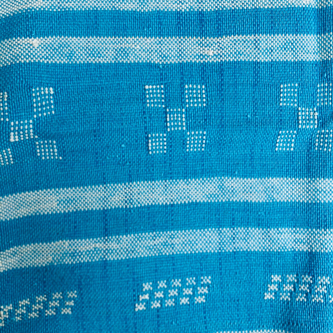 Genuine Moroccan Cactus Silk Pillow in Cerulean