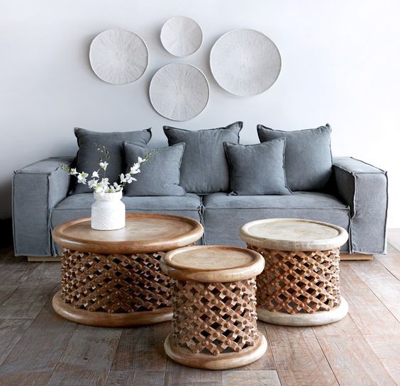 Bone Inlay Marrakech Coffee Table in Black
