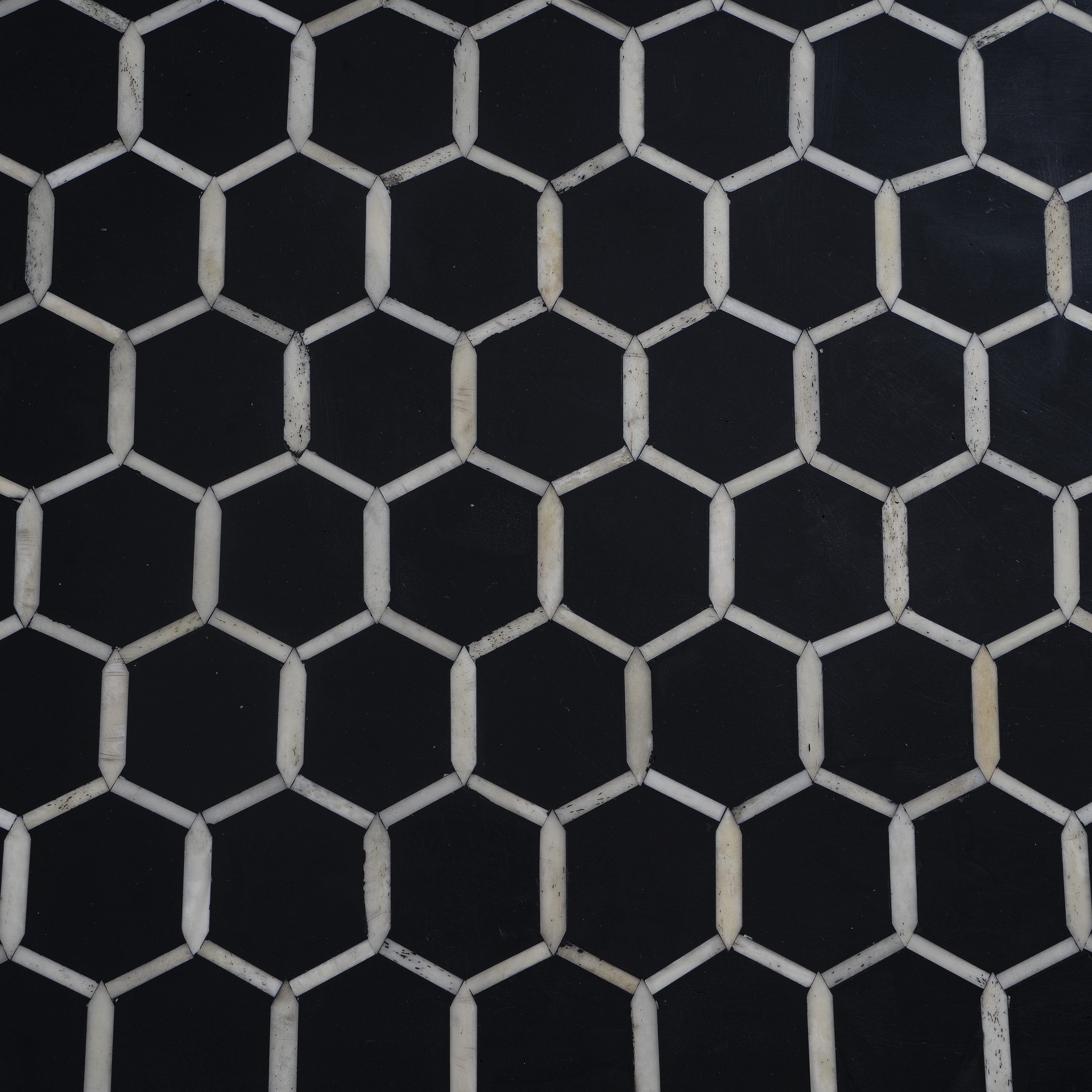Bone Inlay 3 Drawer Console in Honeycomb/Grey