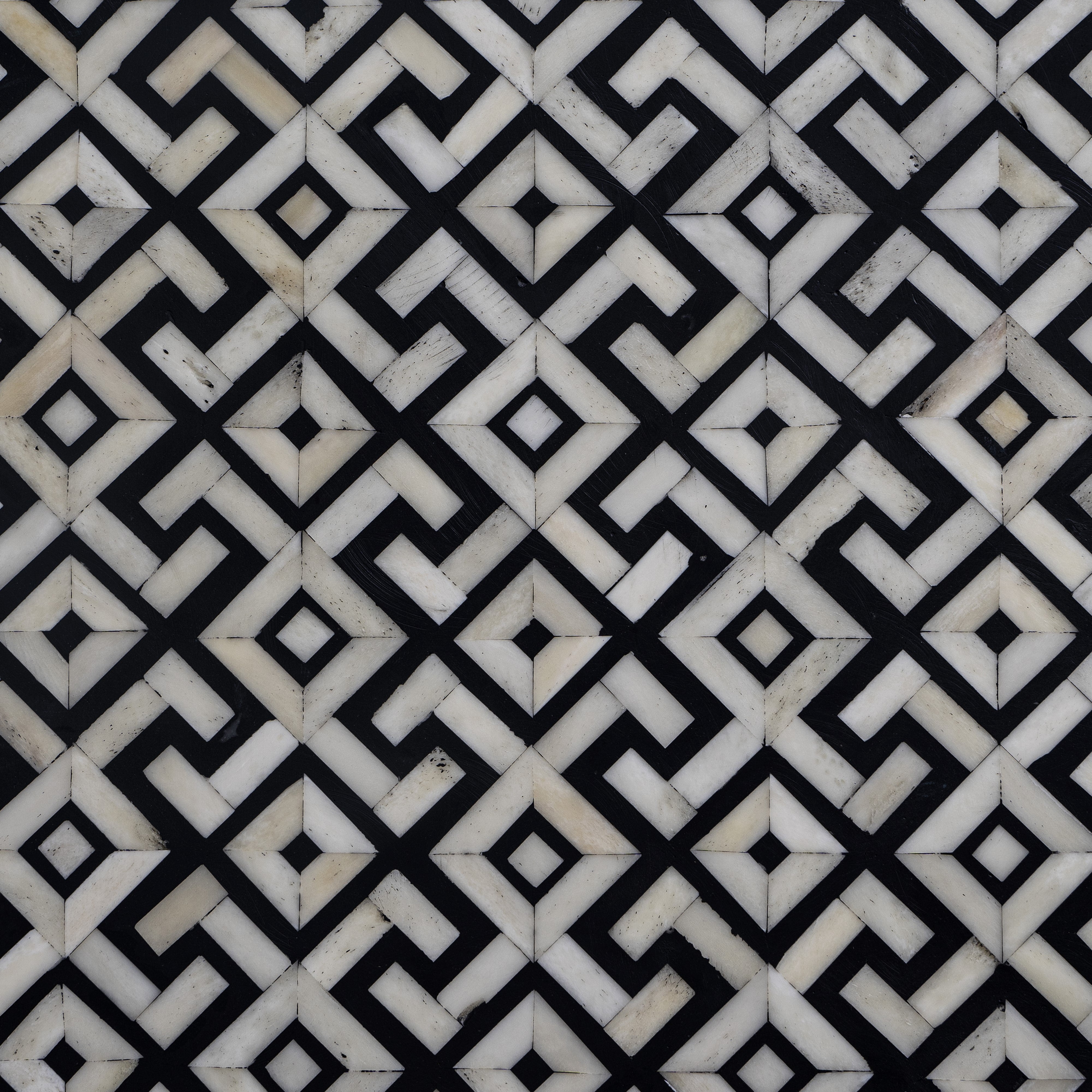Bone Inlay 6 Drawer Chest in Greek Key/Grey