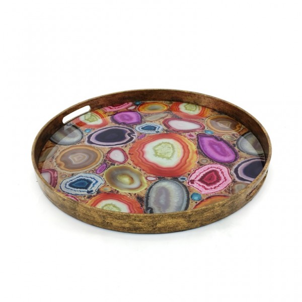 Jewel Agate Round Tray
