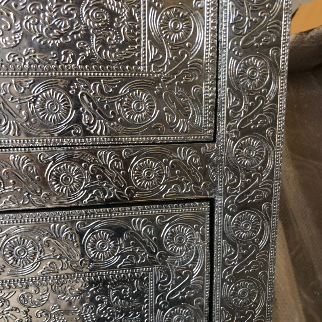 Embossed Metal 6 Drawer Chest