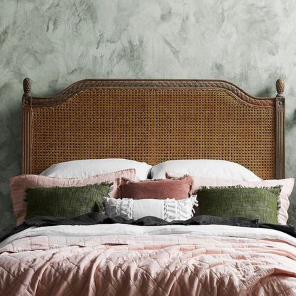 Vascalles Rattan Headboard in Oak