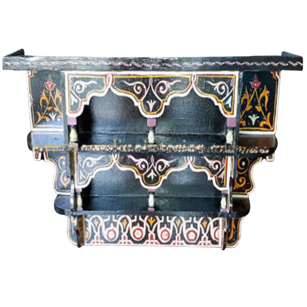 Moroccan Hand Painted Wall Shelf
