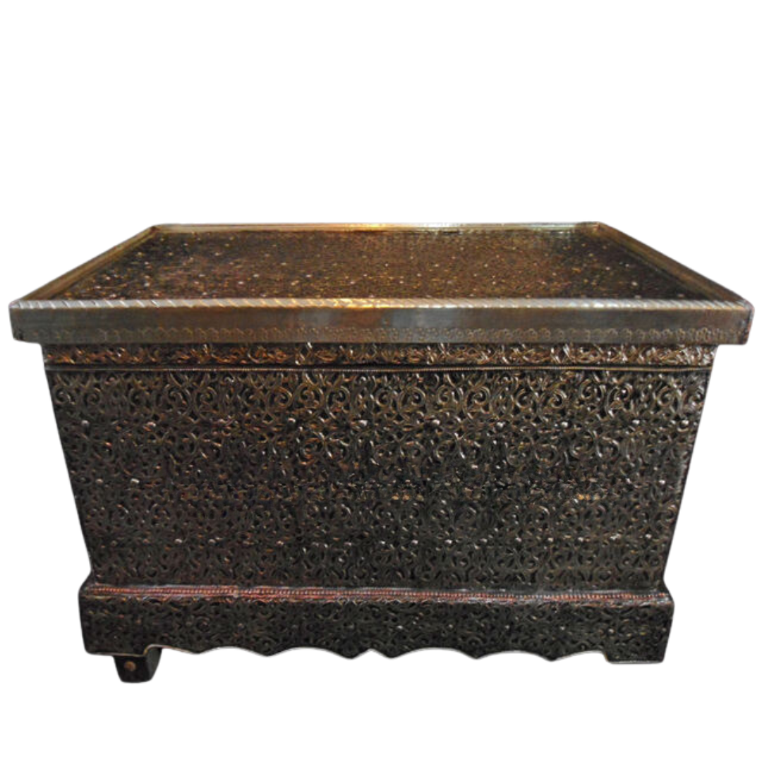 Sultan's Trunk/Occasional Table in Silver Nickel