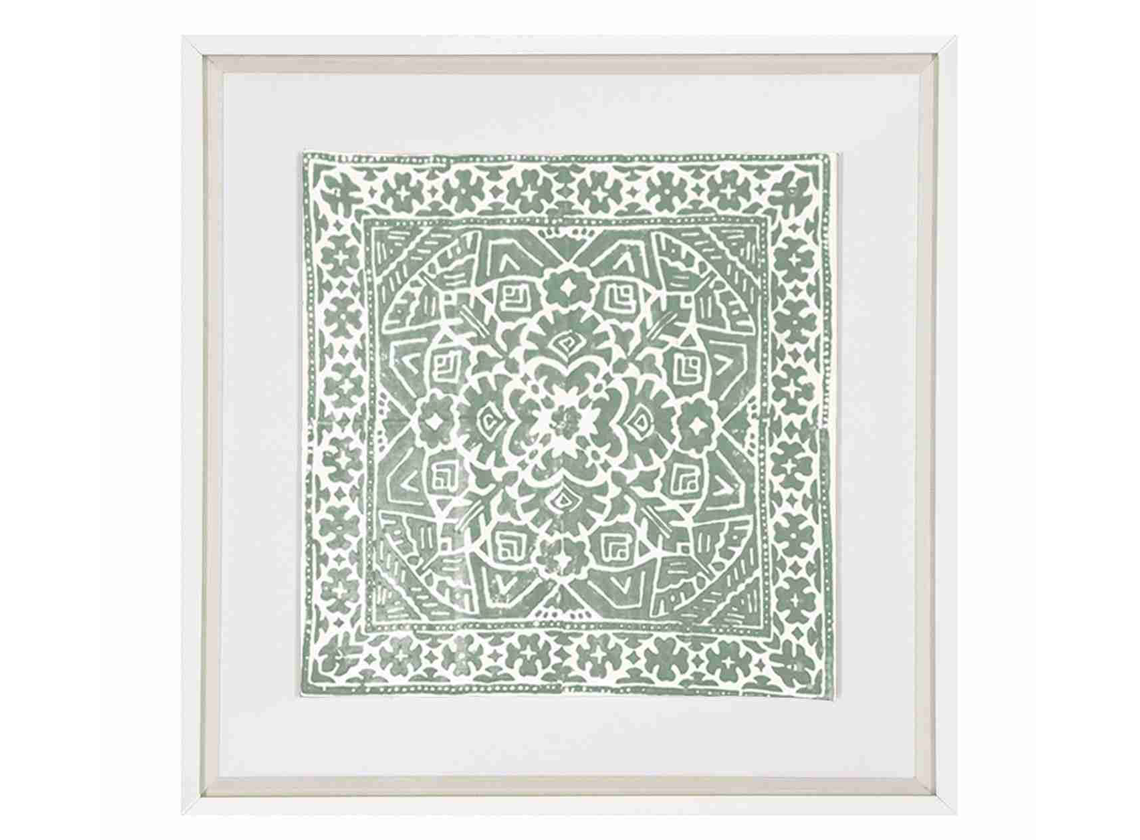 Kilim Print Artwork in Celadon