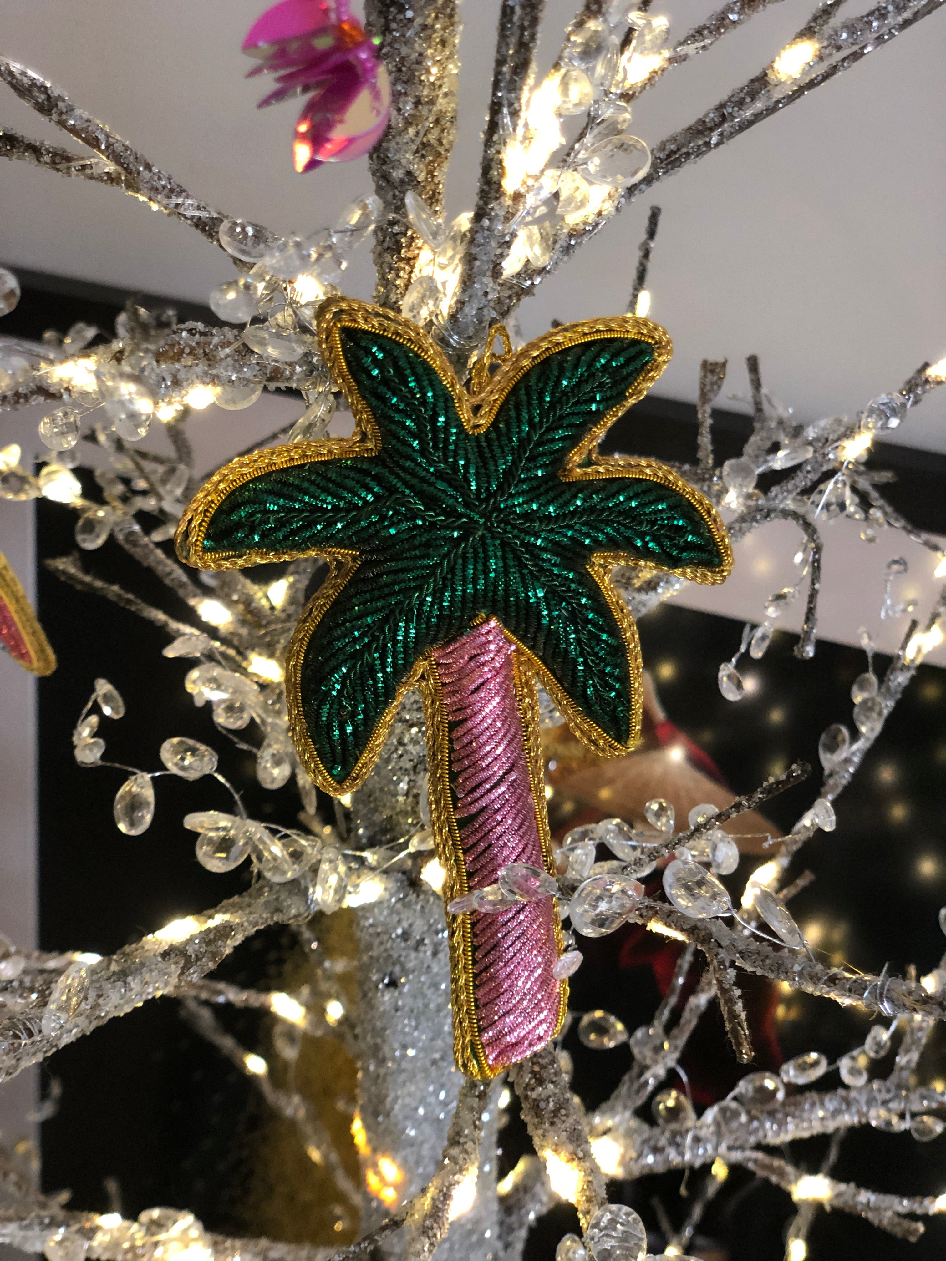 Palm Tree Sequin Hanging Decoration