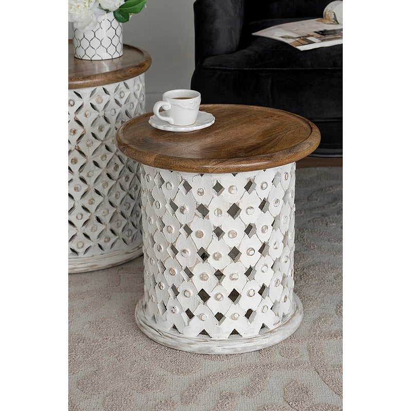 Jali Cutting Set of 2 Side Tables
