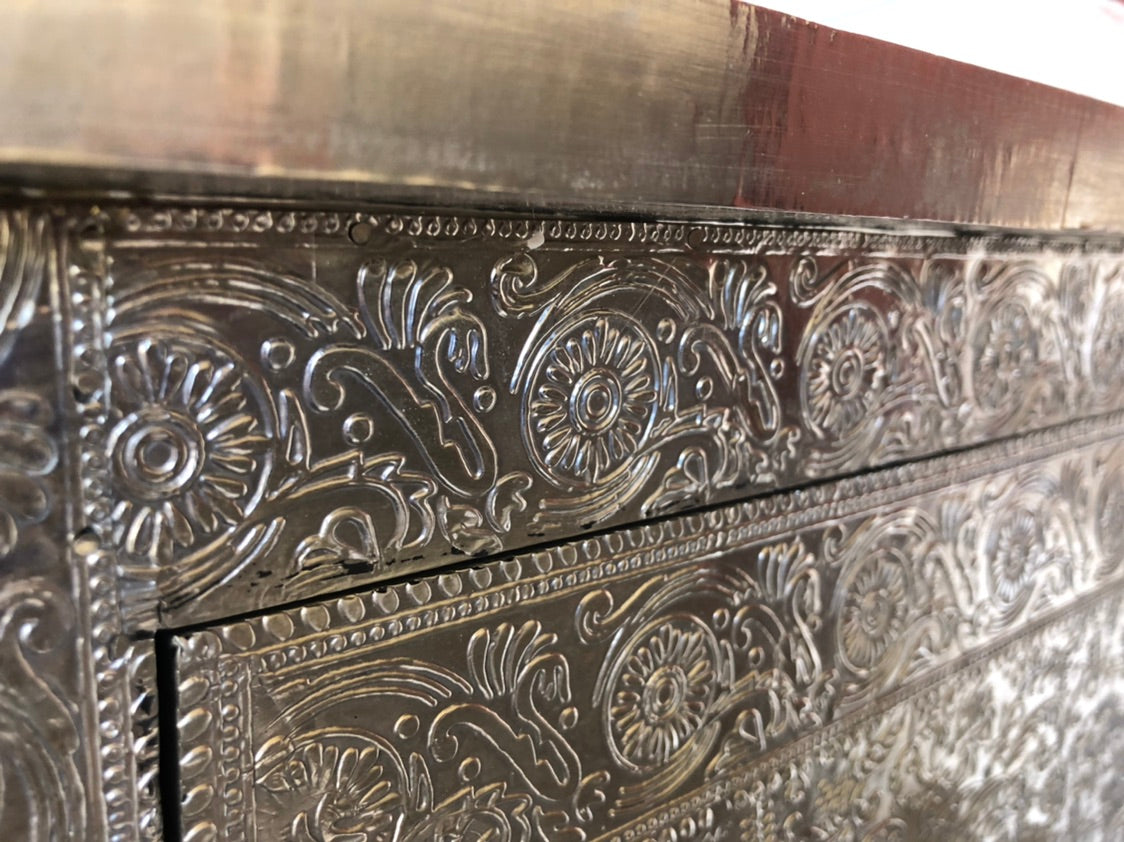 Embossed Metal 6 Drawer Chest