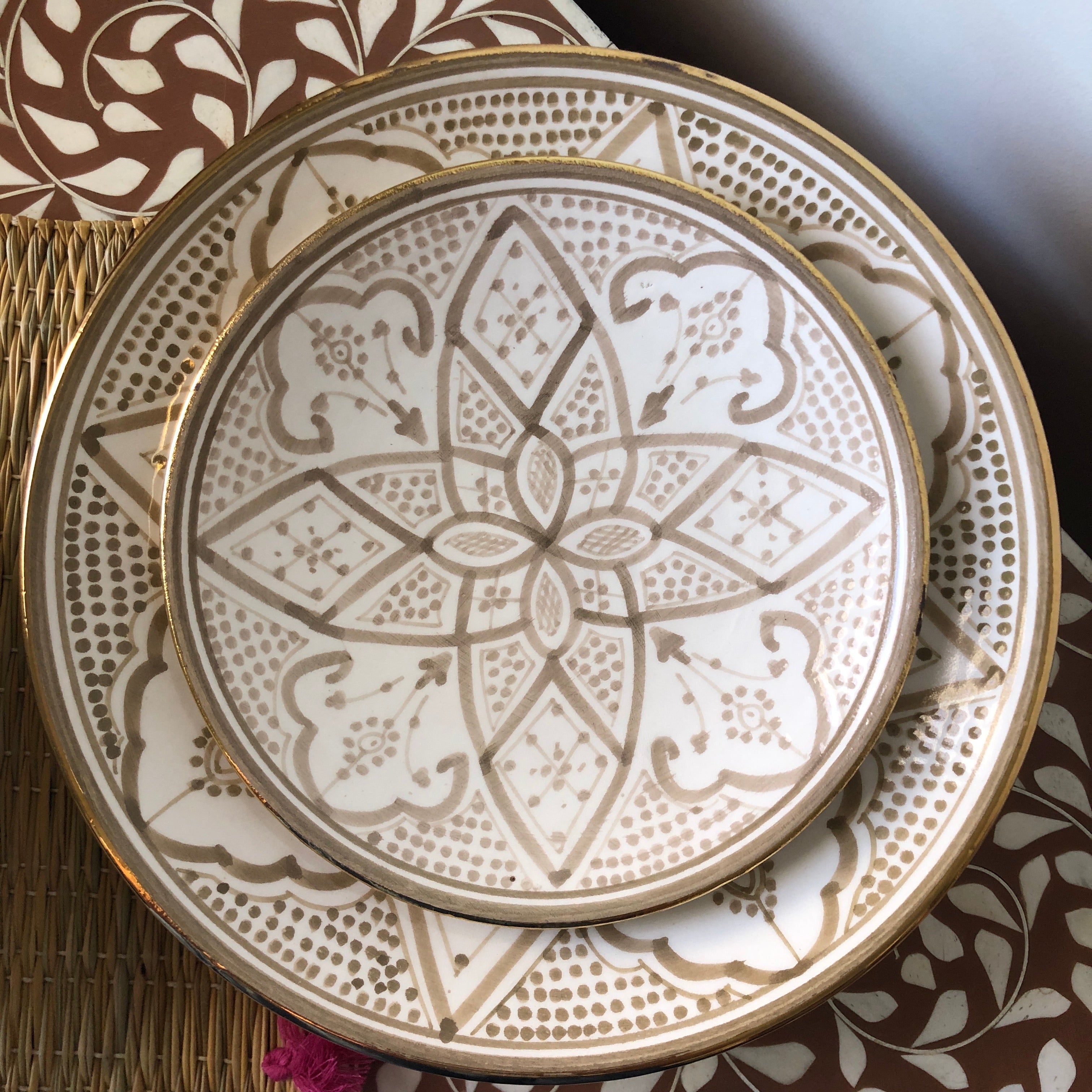 Pastel Safi Plates (Set of Two) in Cocoa