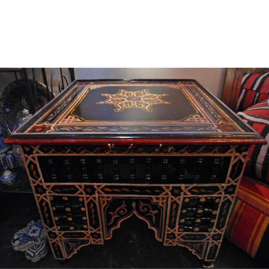 Handpainted Moroccan Square Side Table