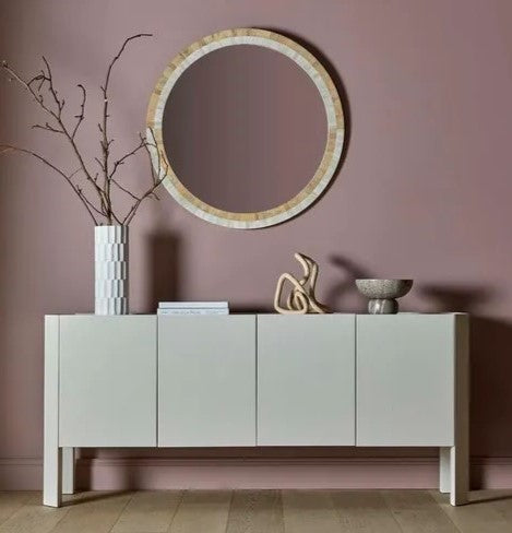 Mother of Pearl Tri Mirror In Grey