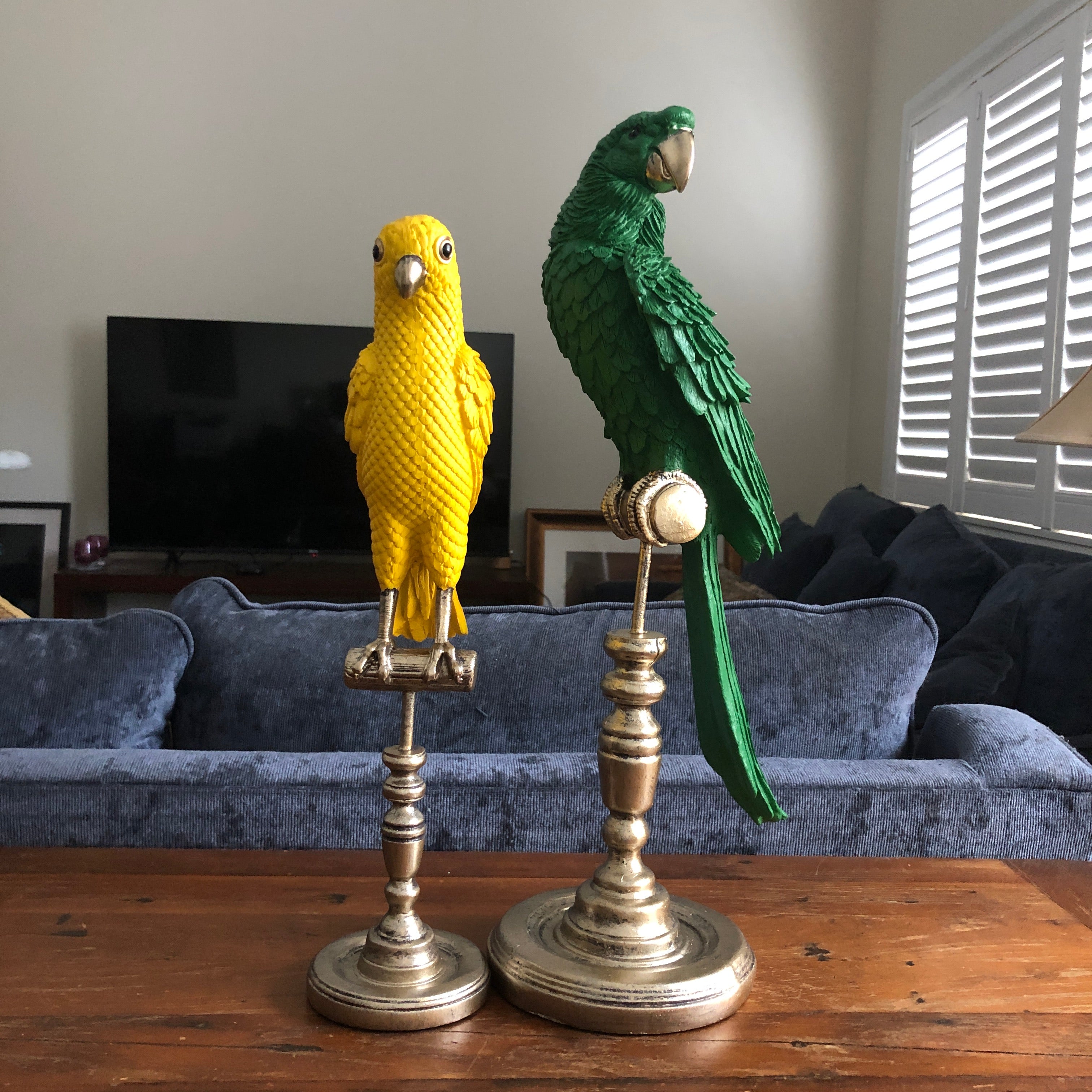Parrot on Stand in Green