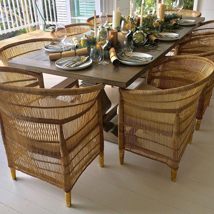 Genuine Malawi Chair in Natural including Cushion - Warehouse Sale
