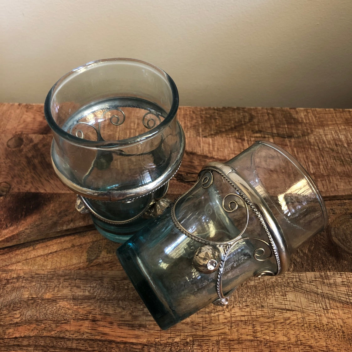 Moroccan Tea Glasses with Silver Embellishment - Set of 6