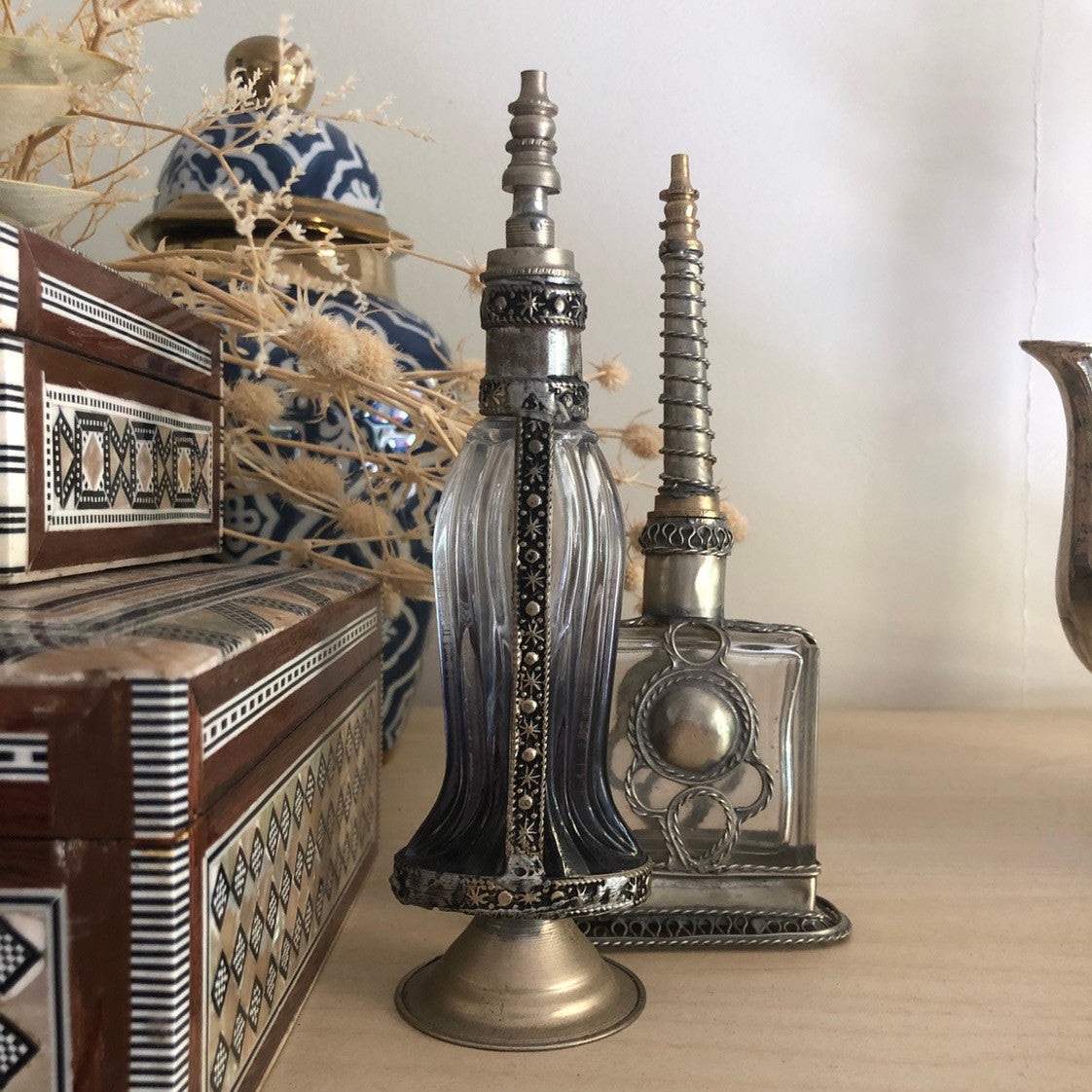 Moroccan Perfume Bottle in Blue
