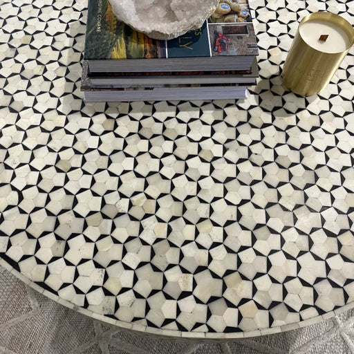 Bone Inlay Egypt Coffee Table in Charcoal