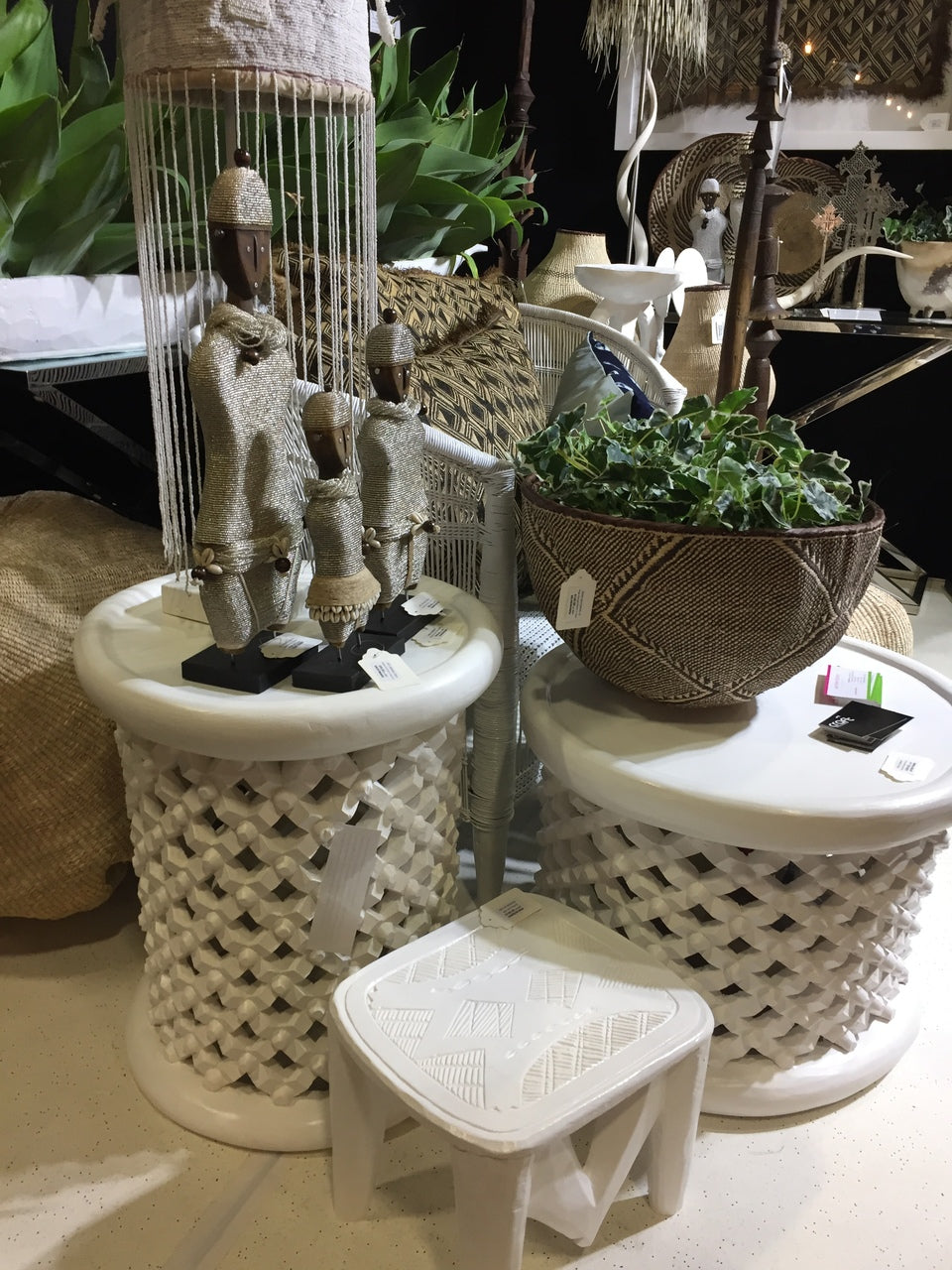 Bamileke Table in White