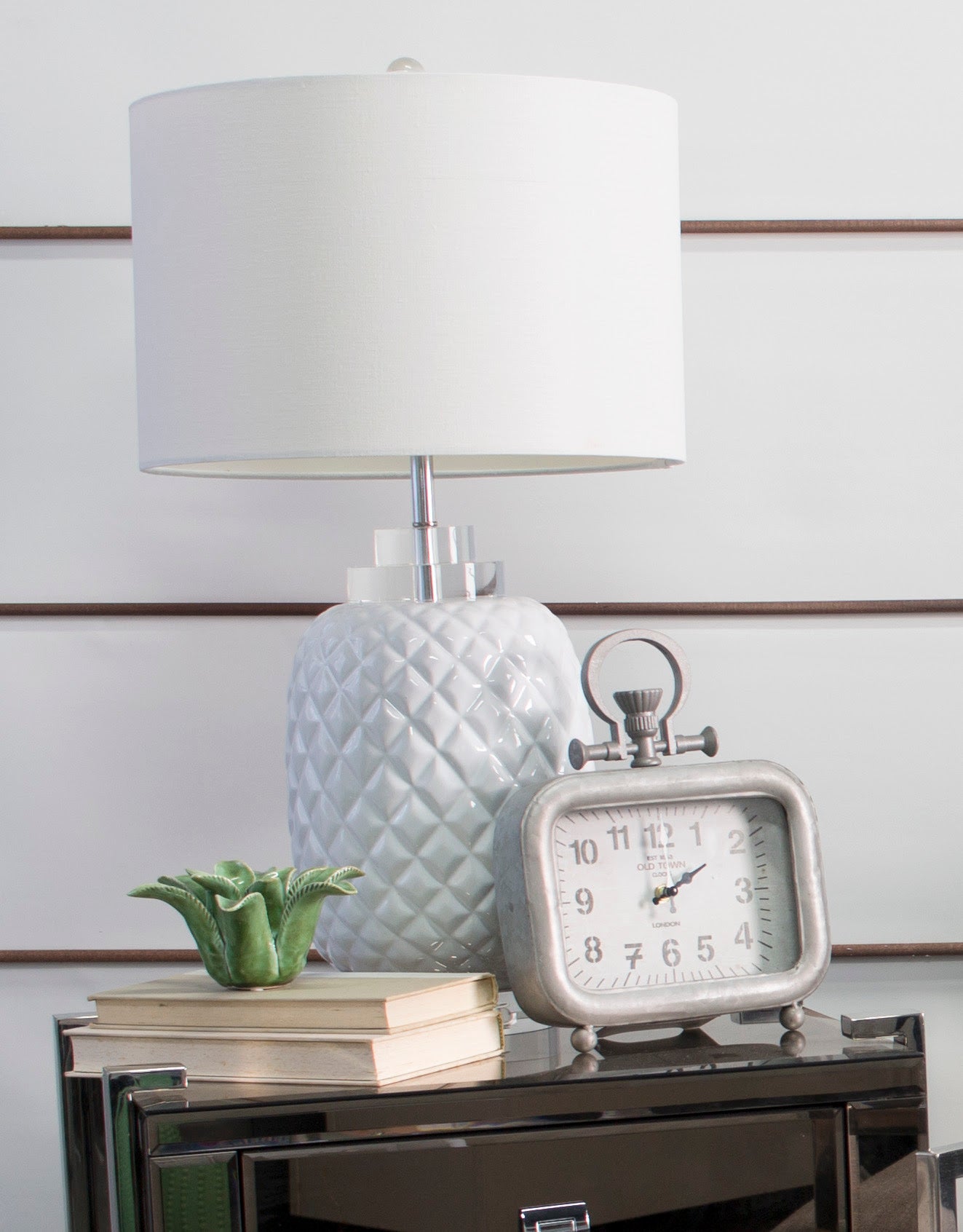 Island Table Lamp Gloss Ceramic in White